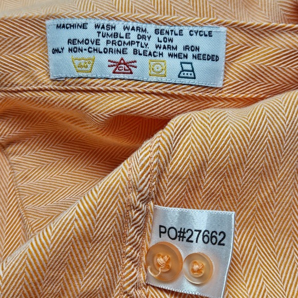BACHRACH Men's Dress Shirt 16 32/33 Peach Orange Pinstripe Cotton Blend EUC - Picture 6 of 12
